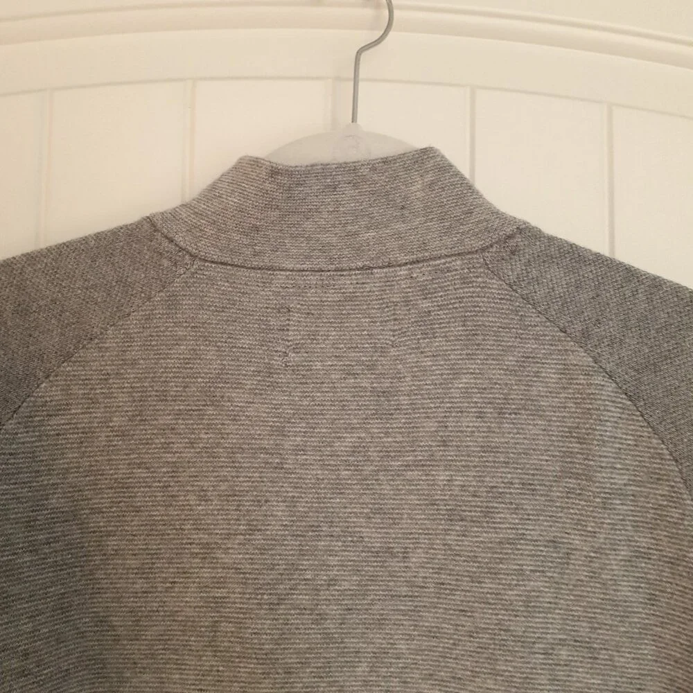 Overland Louis Wool-Blend Zip Up Sweater with Pockets Gray Size XL